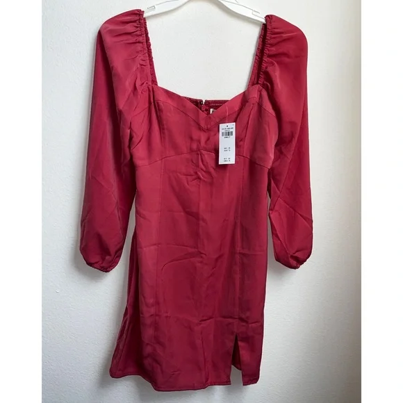 abercrombie corset seamed mini dress NWT Abercrombie & Fitch Long Sleeve Corset Seamed Mini Dress Pink